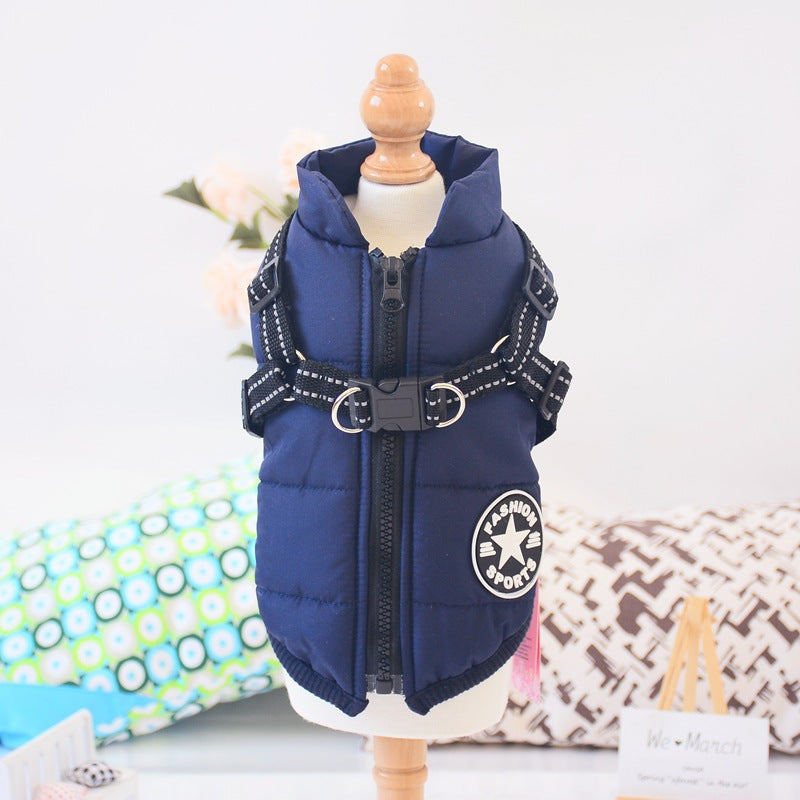Waterproof Dog Coat with Harness — 7 Colors, Sizes XS–4XL