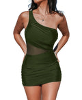 Vestido de baño Cupshe Asymmetrical Mesh Waist, Talla Pequeña