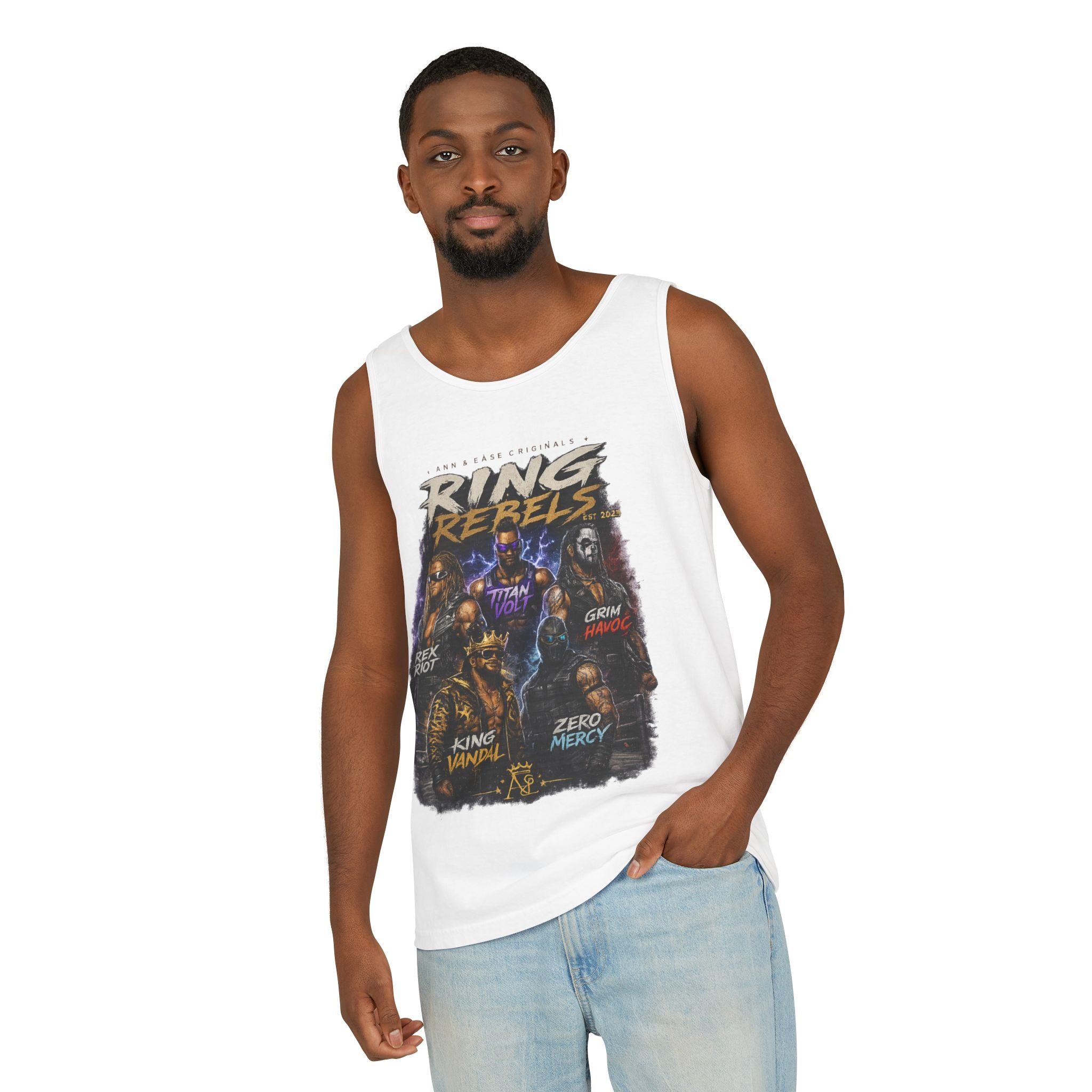 Ring Rebels Tank Top — Vintage Wrestling Crew Graphic