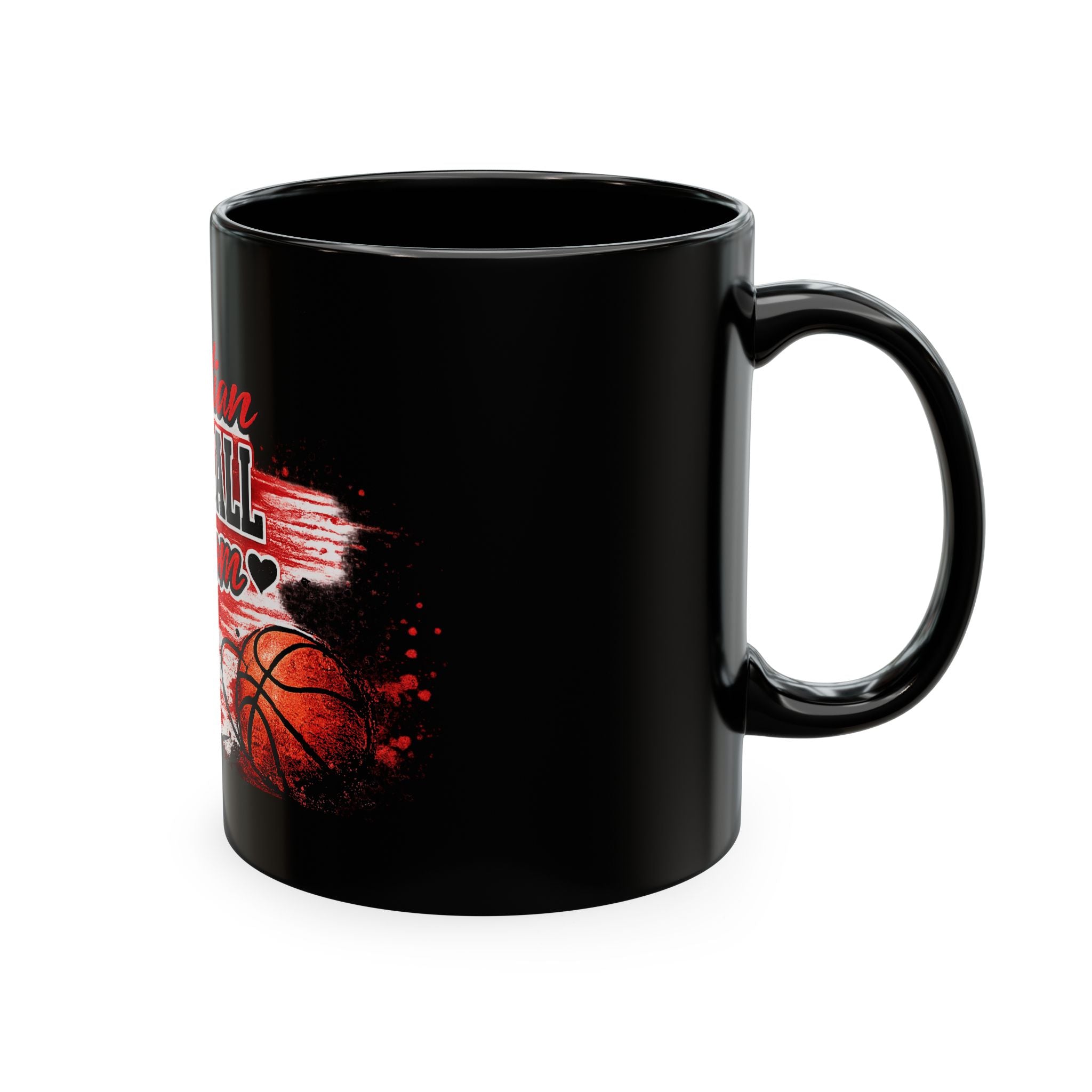 Taza de baloncesto de mamá trinitense — Taza de café de baloncesto con palmeras tropicales