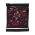 Cute But Cursed Velveteen Plush Blanket — Pretty Dangerous Gothic Heart Throw