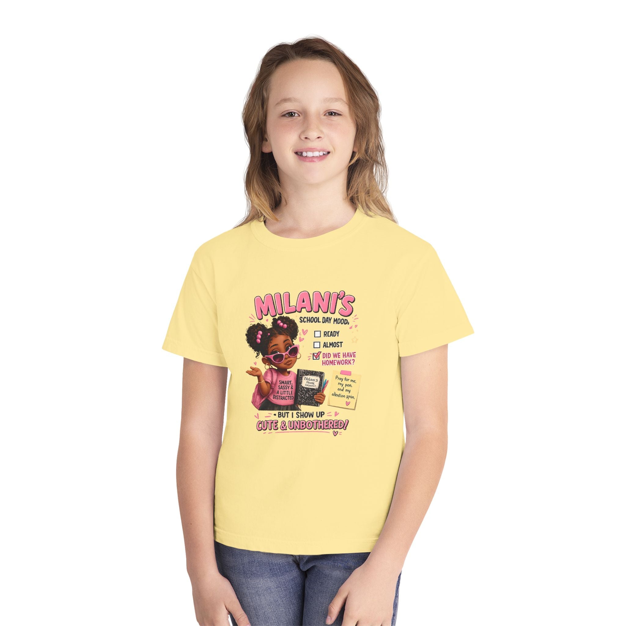 Youth Tee — "Milani's School Days: Cute, Sassy & Smart"