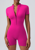 One Piece Workout Clothes Quick Drying High Elasticity No Embarrassment Line Zipper Outer Wear Running Yoga Romper