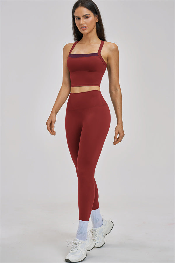 Conjunto de 2 piezas de camiseta de tirantes y leggings Seraphine