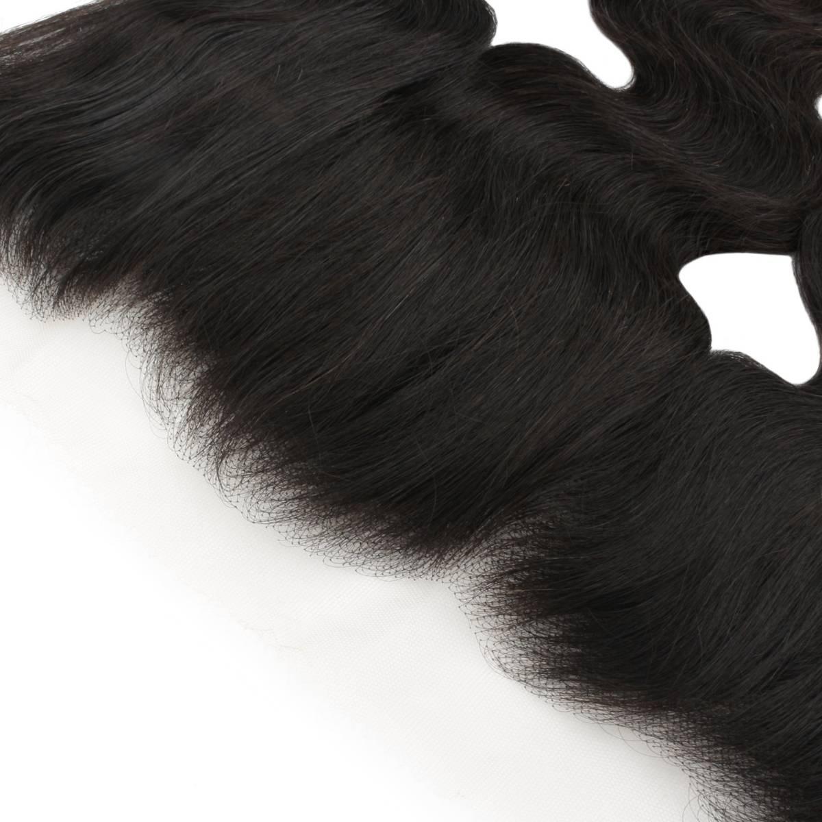 Frontal de cabello humano HD Lace 13x4 con onda corporal brasileña