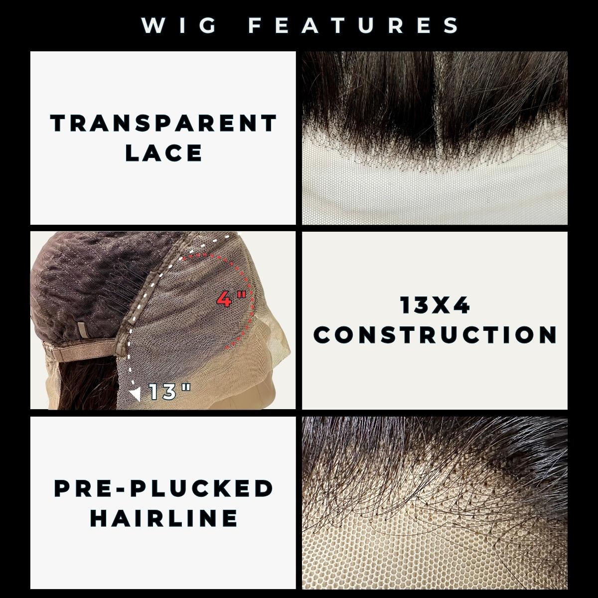 Peluca de Cabello Humano con Encaje Frontal Transparente de 13x4 y Ondas Sueltas