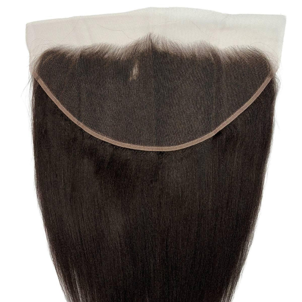 Frontal de cabello humano liso Yaki 13x6 con encaje HD