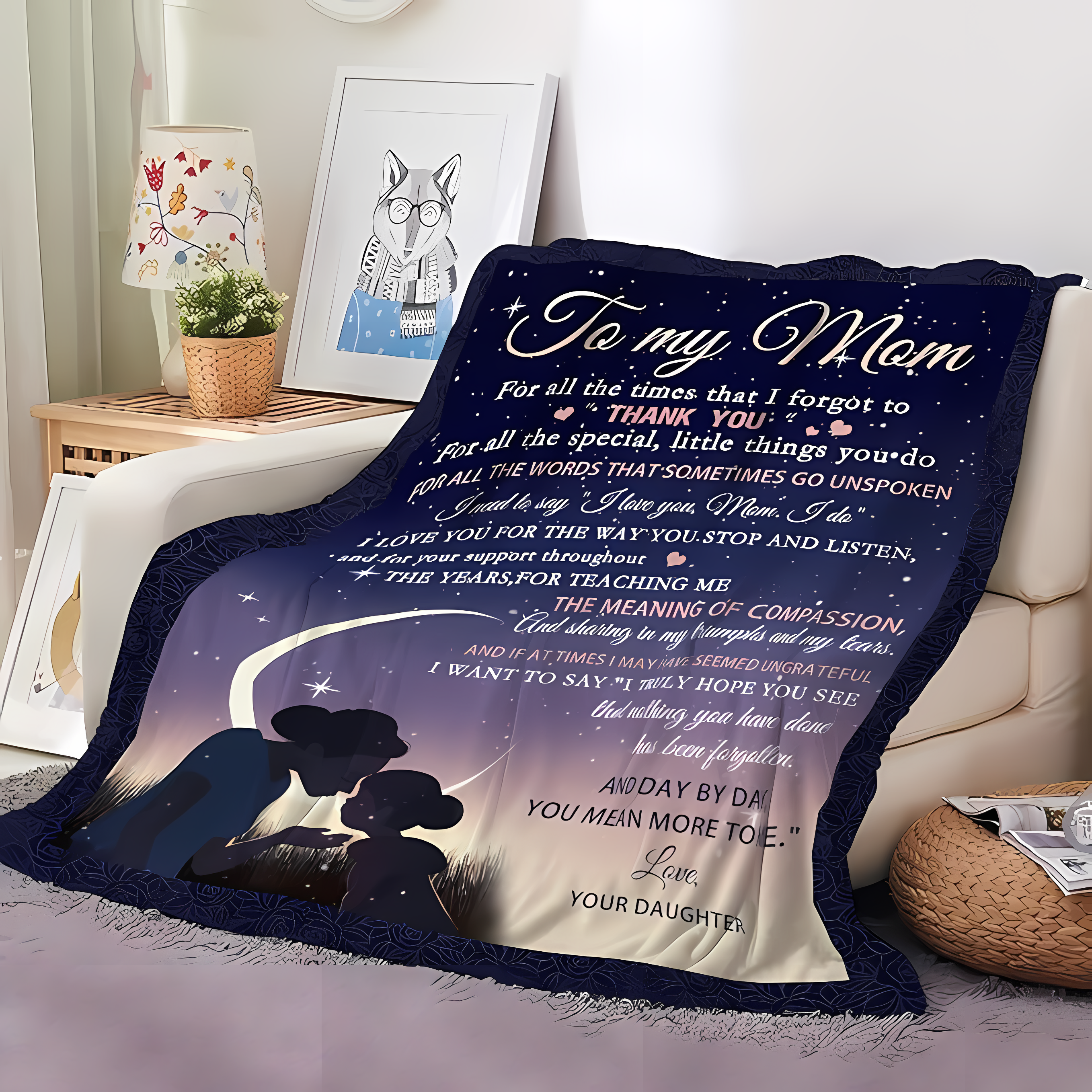 Manta Regalo Especial Para Tu Mamá - De Parte de Tu Hija