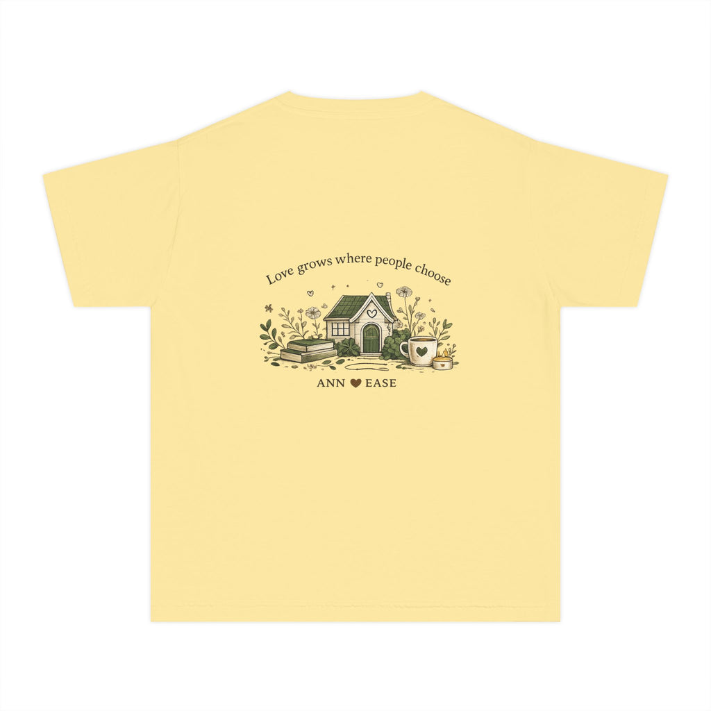 Camiseta juvenil — Gráfico de jardín estilo cabaña "Juntos es mejor"