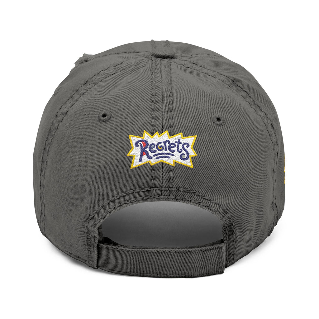 Gorra de papá 'Regrets' bordada desgastada - Gorra de streetwear vintage