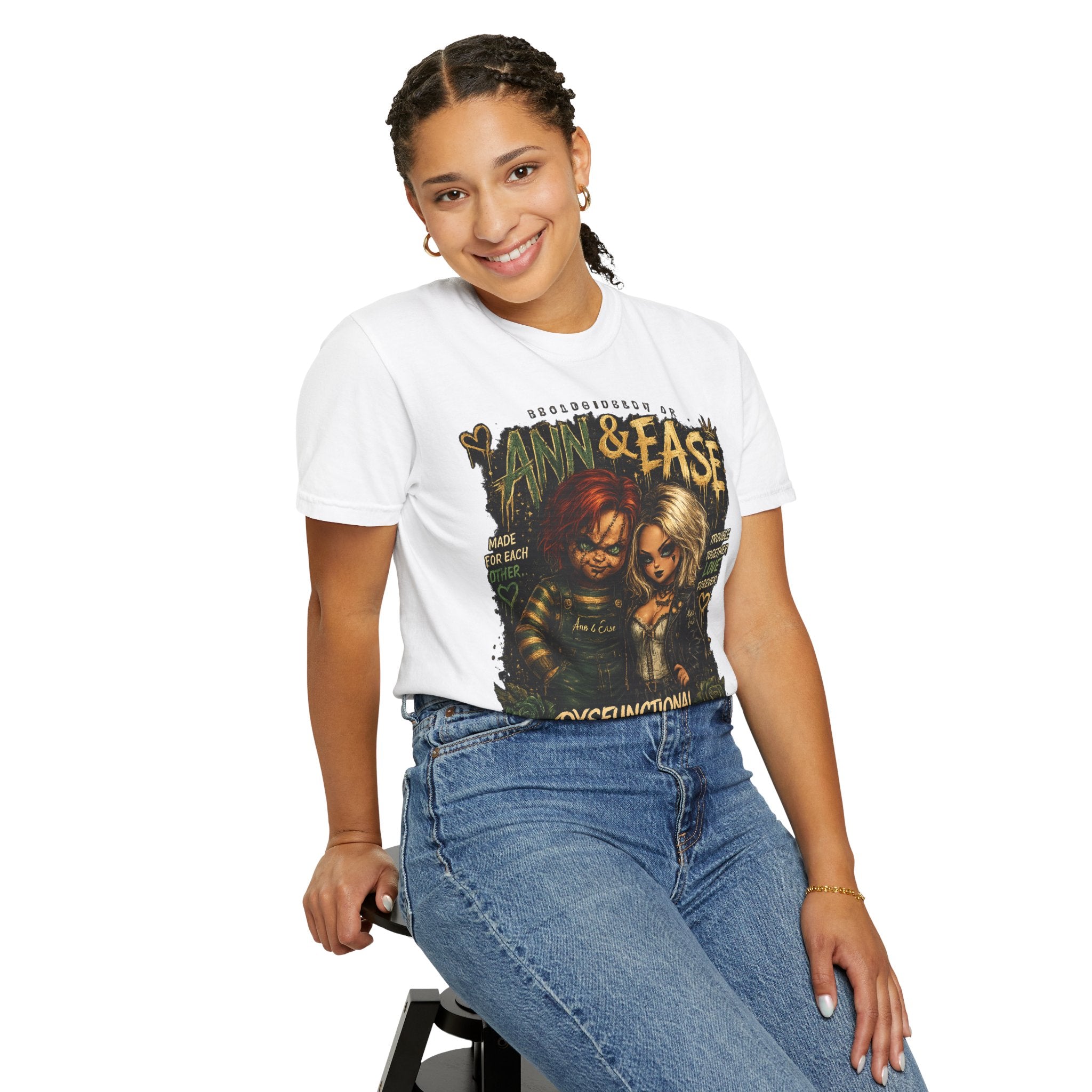 Ann & Ease Camiseta Gráfica "Disfuncional Pero Devota"
