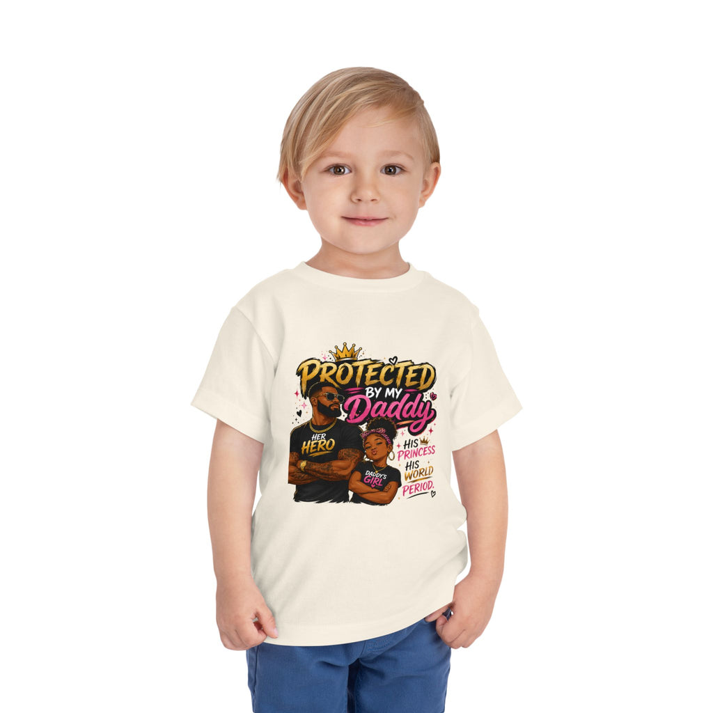 Toddler Tee — "Protected by My Daddy" Daddy’s Girl Graphic Shirt