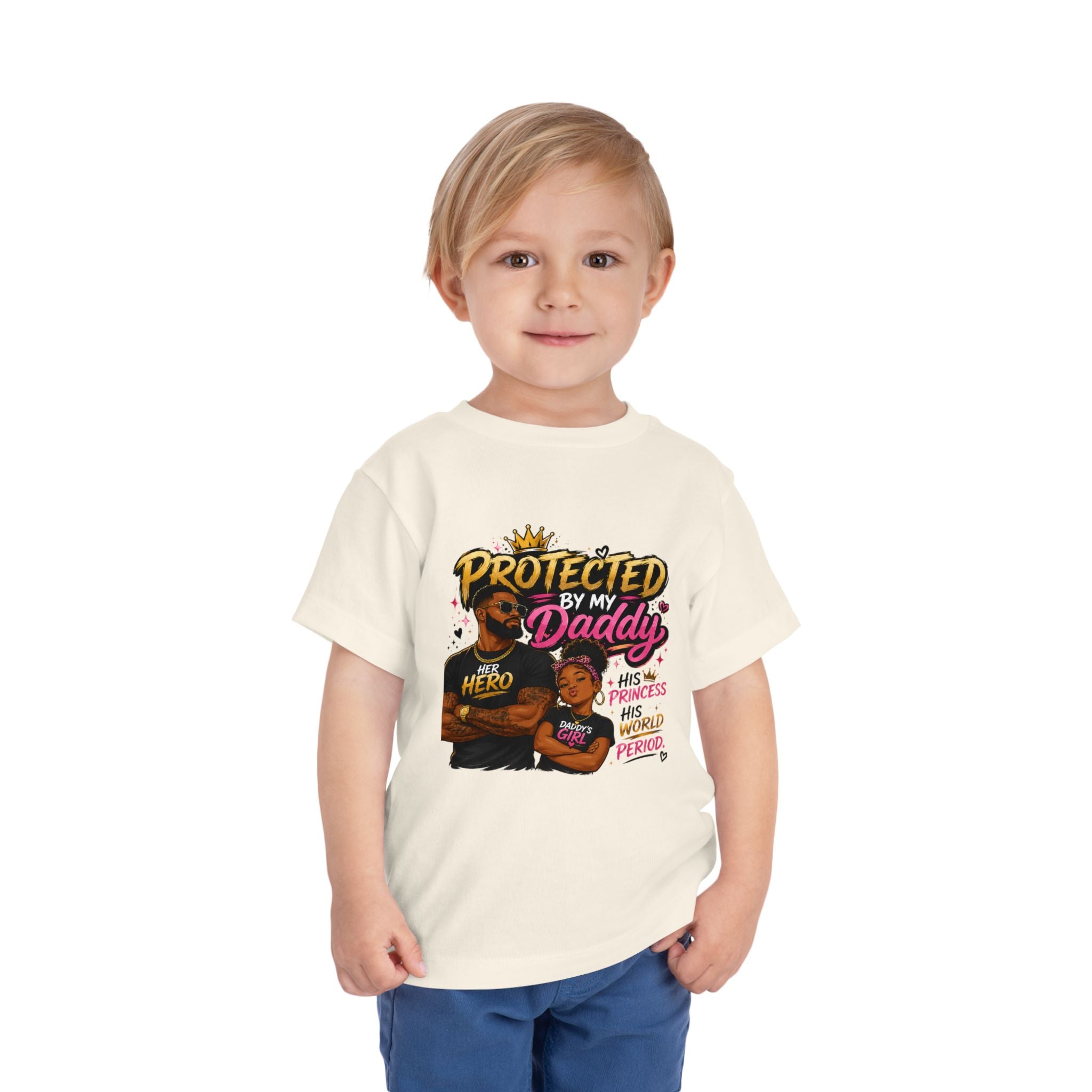 Toddler Tee — "Protected by My Daddy" Daddy’s Girl Graphic Shirt
