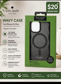 Kate Spade Wavy MagSafe Case – iPhone 16 Plus – Black Glitter (New)