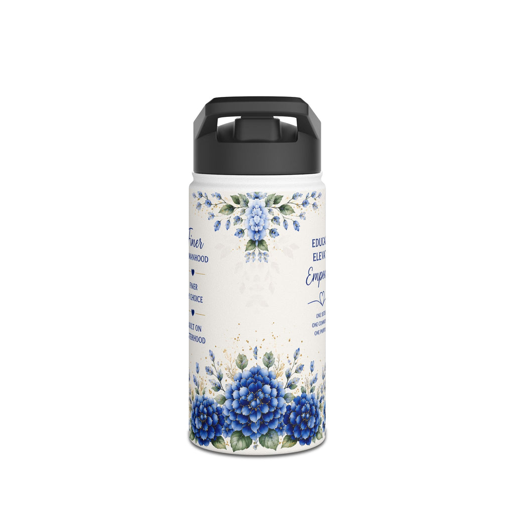 Zeta Phi Beta Floral Stainless Steel Water Bottle — Sorority Logo Hydration Bottle