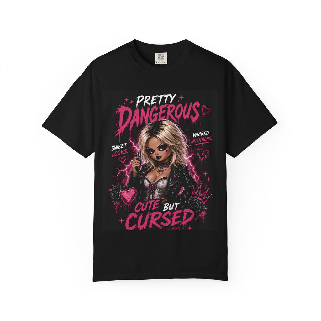 Graphic Tee — “Pretty Dangerous / Cute But Cursed” Gothic Valentine T-Shirt
