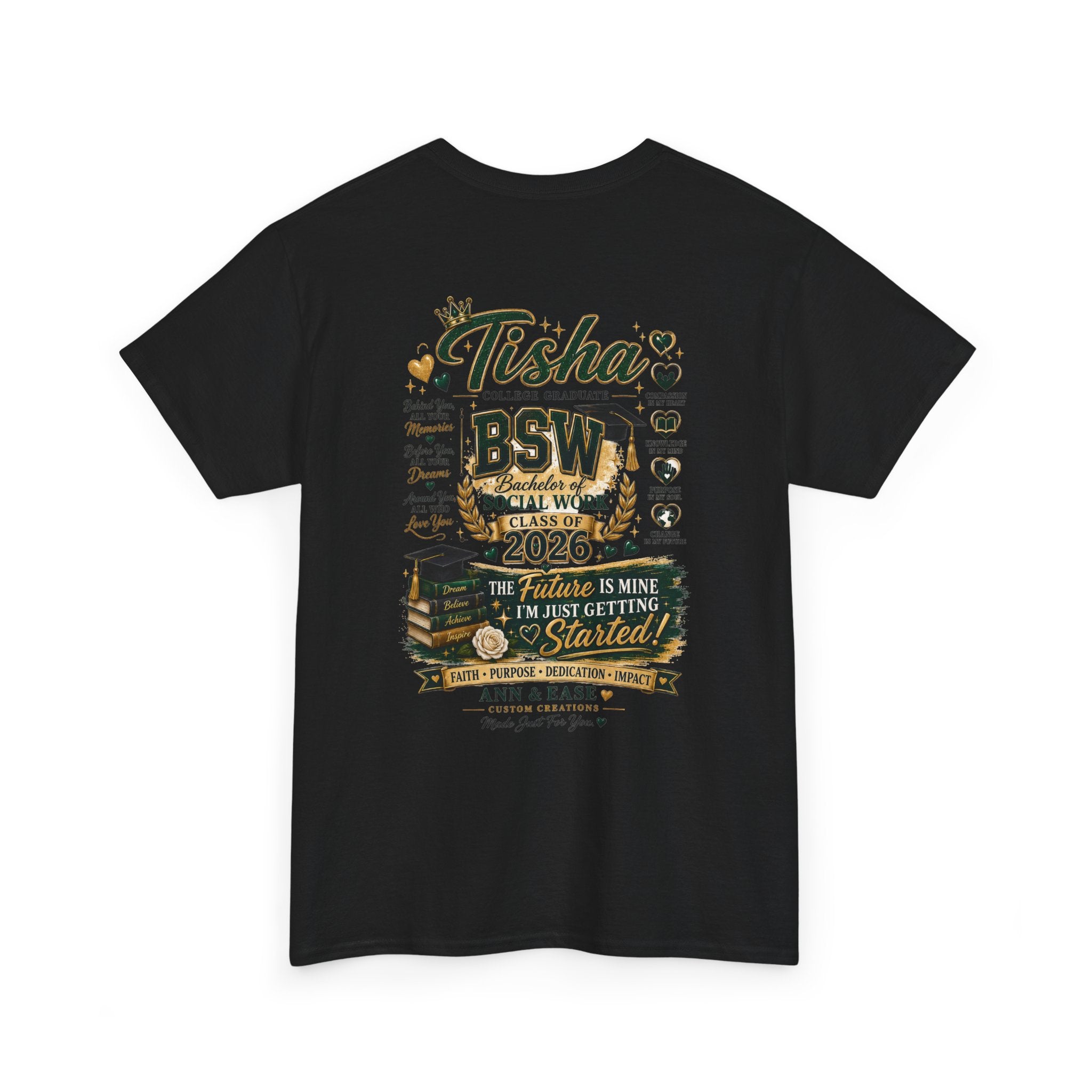BSW Graduation T‑Shirt — "She Did It!" Personalized 2026 Social Work Grad Tee