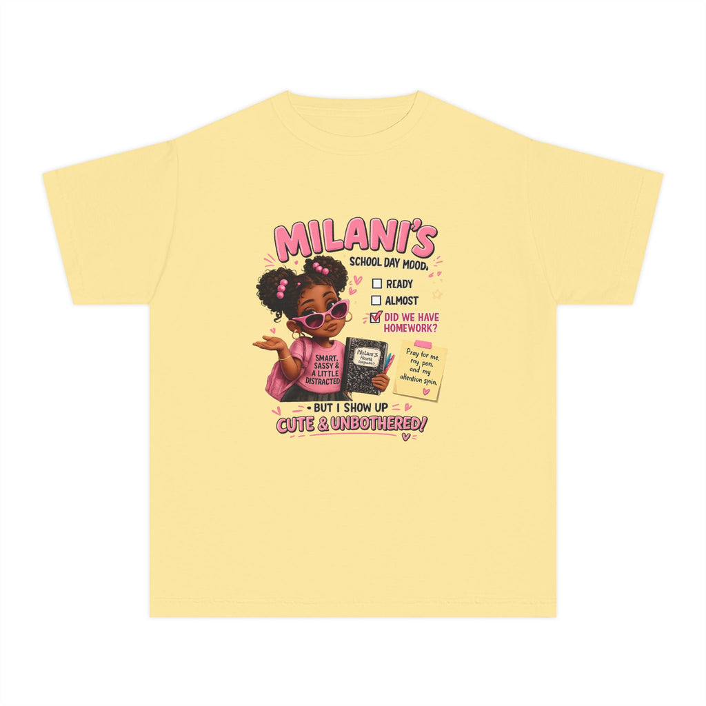 Youth Tee — "Milani's School Days: Cute, Sassy & Smart"