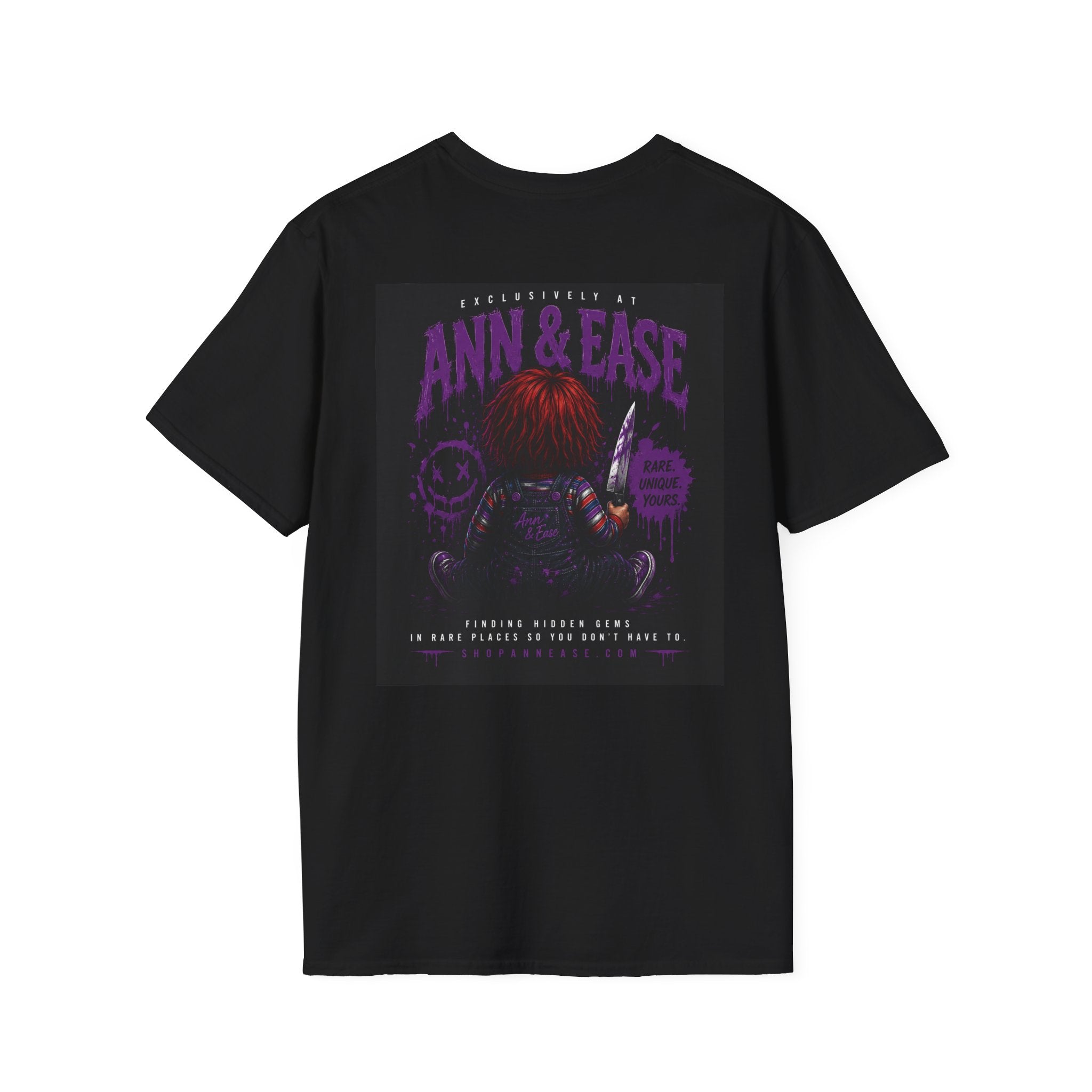 Chucky Horror Movie T-Shirt — "Ann & Ease" Retro Killer Doll Graphic Tee