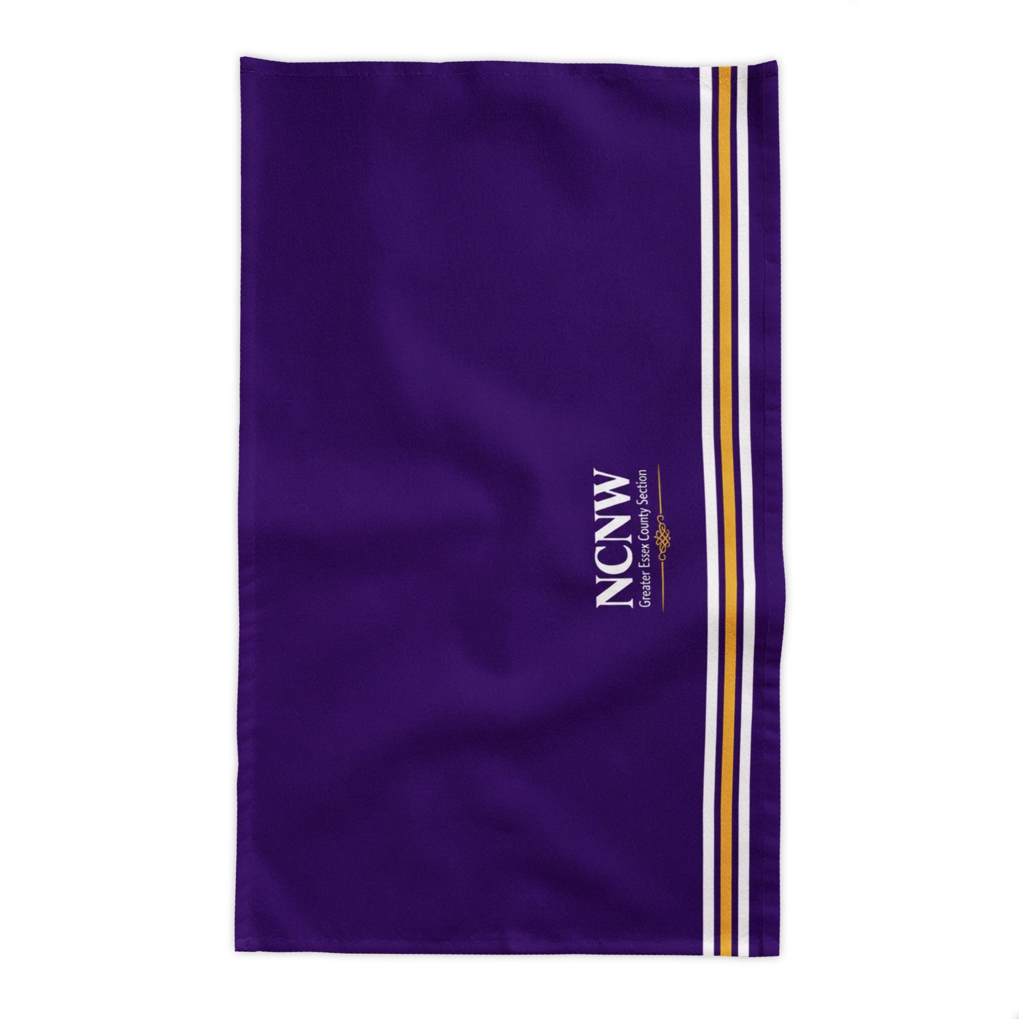 Purple Striped Tablecloth — NCNW Logo Accent Table Linen