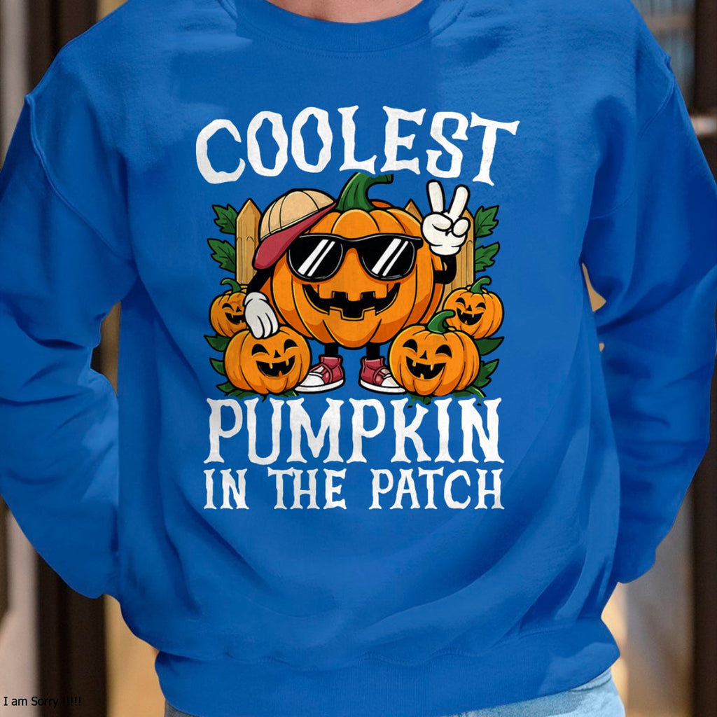 Camiseta de Halloween para niños y niñas con el diseño "The Coolest Pumpkin In The Patch" - Camiseta/Hoodie unisex de Halloween - NGHL00 (SKUT-2010HALLOWEEN-01)