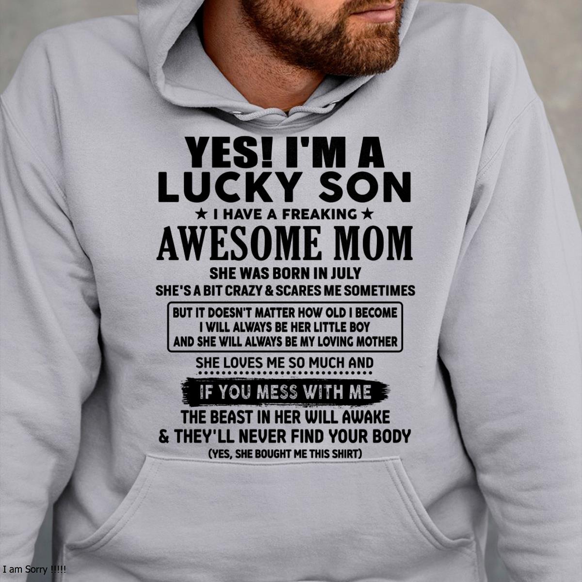 Julio - Soy un hijo afortunado - Regalo de mamá para hijo - NGHL07 - (SKU-T1206LMS-07)