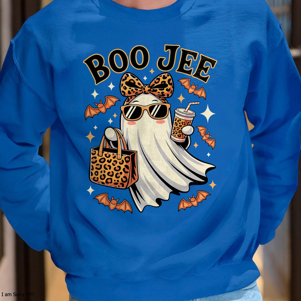 Coqueta Leopardo Fantasma Café Boo JEE Fantasma Boujee - Camiseta/Sudadera con Capucha Unisex de Halloween - NGHL00