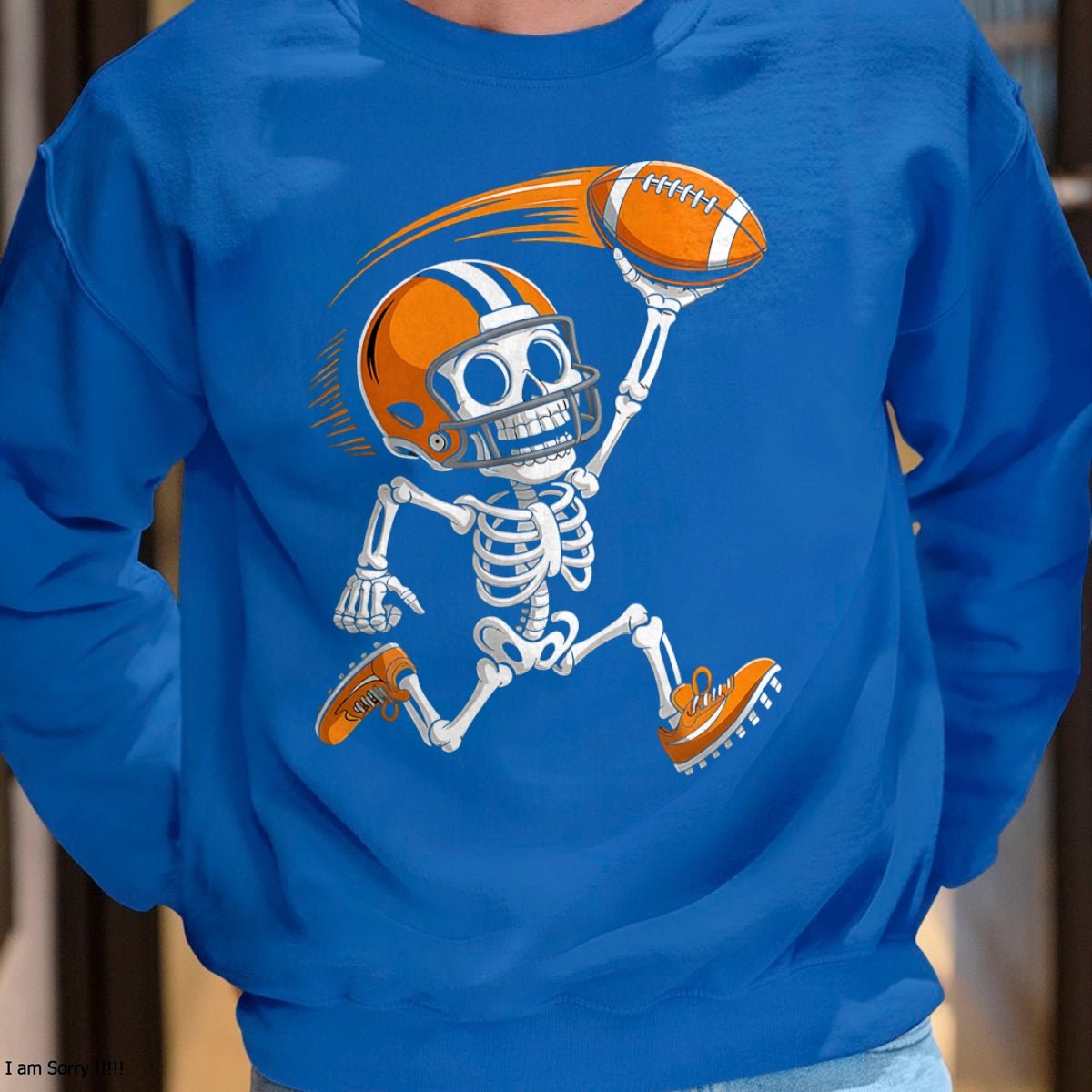 Camiseta de fútbol divertida de esqueleto de Halloween para adolescentes, niños y hombres - Camiseta/Sudadera unisex de Halloween - NGHL00