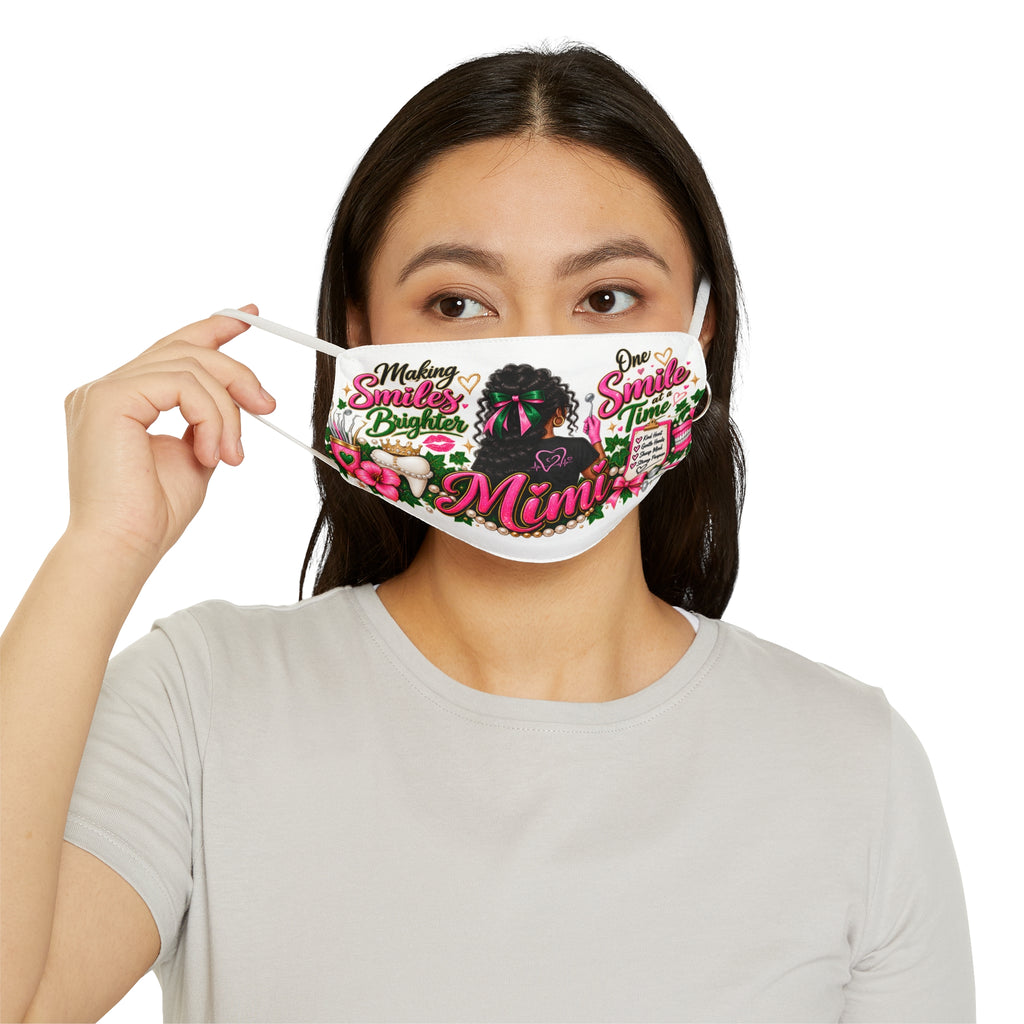 Mimi Floral Smile Polyester Face Mask — Adjustable Snug-Fit