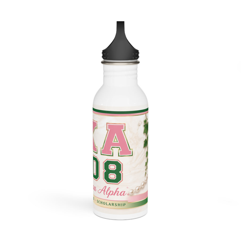 Alpha Kappa Alpha 1908 Stainless Steel Water Bottle – Sorority Pearl & Ivy Day Hydration Bottle