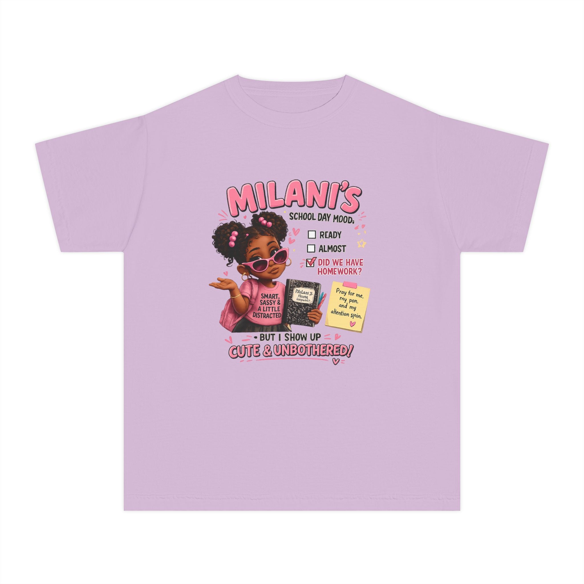 Youth Tee — "Milani's School Days: Cute, Sassy & Smart"