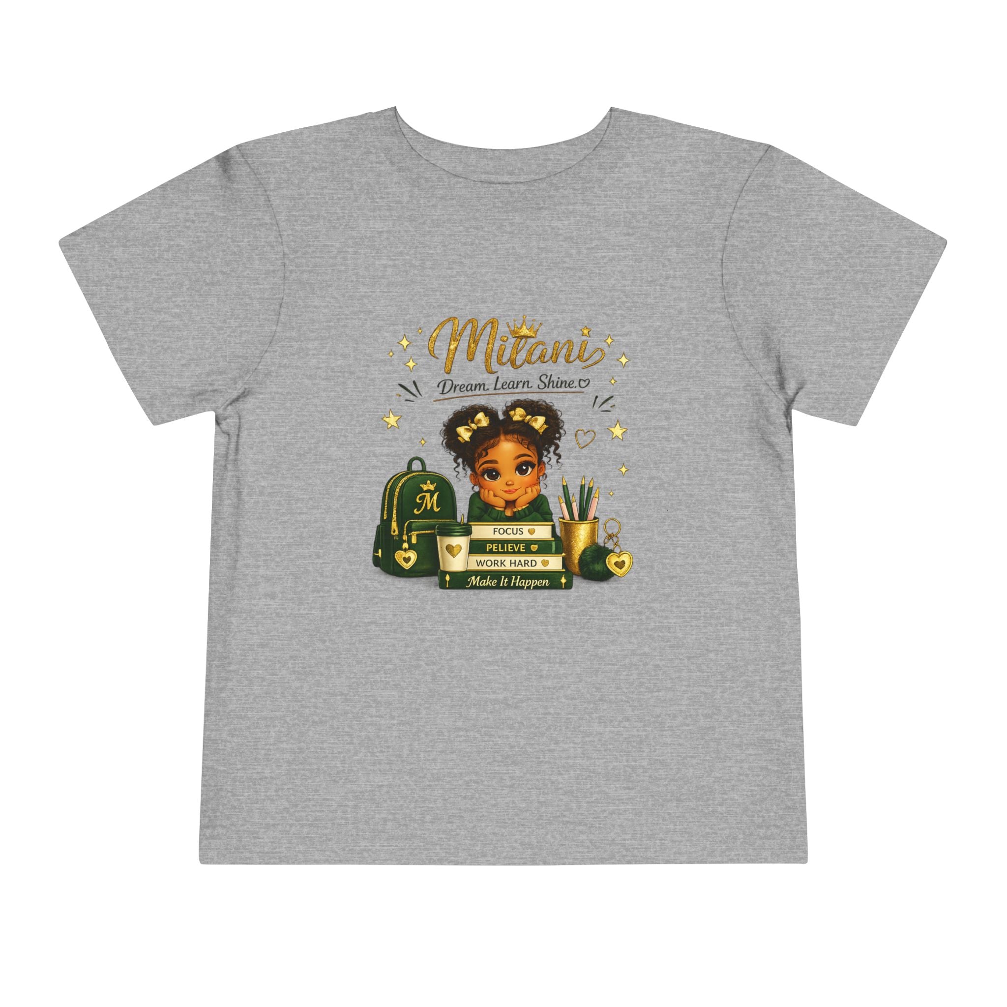Toddler Tee — "Lil' Girl With Big Dreams" Inspirational Graphic Shirt