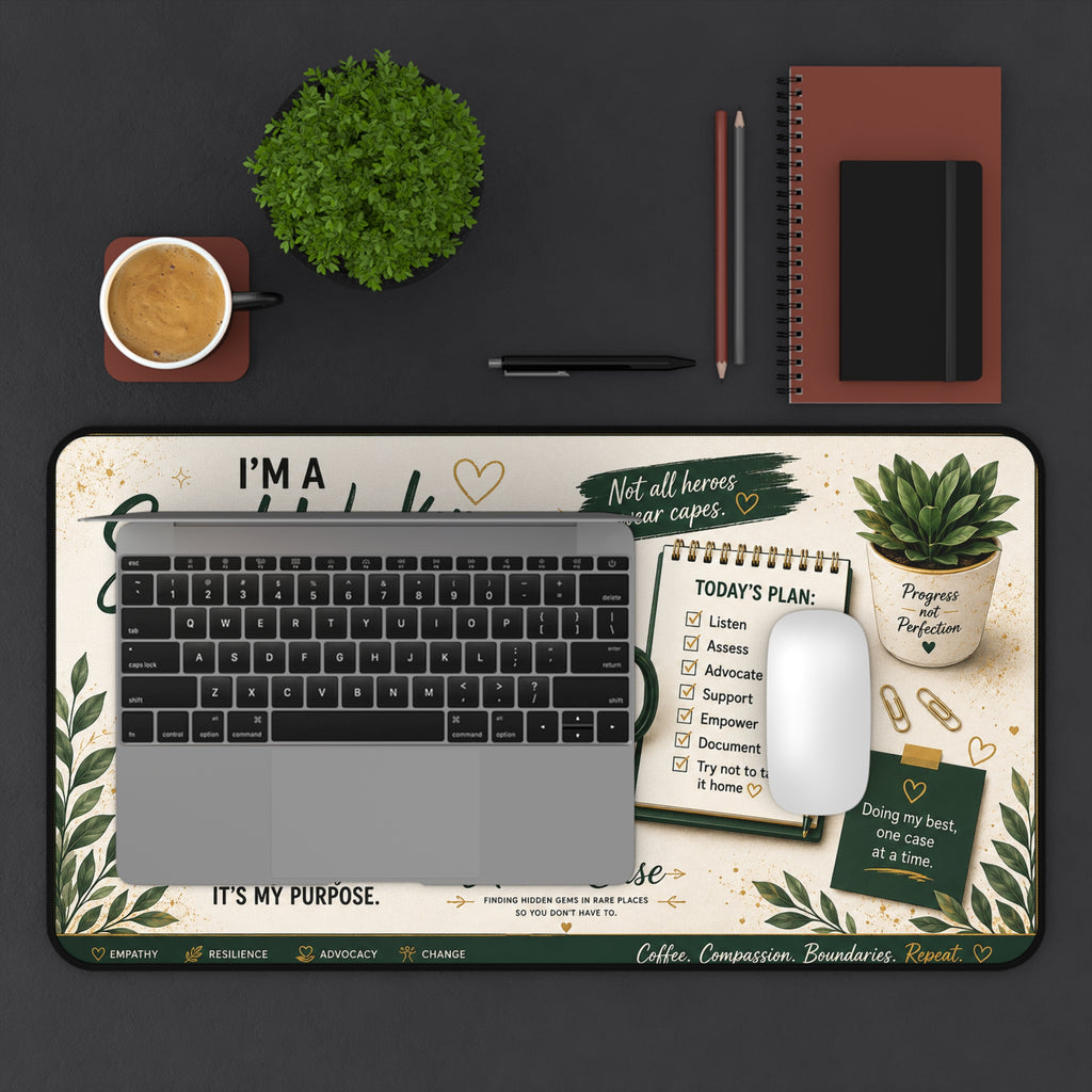 Social Worker Desk Mat — 'I'm a Social Worker' Inspirational Office Mousepad