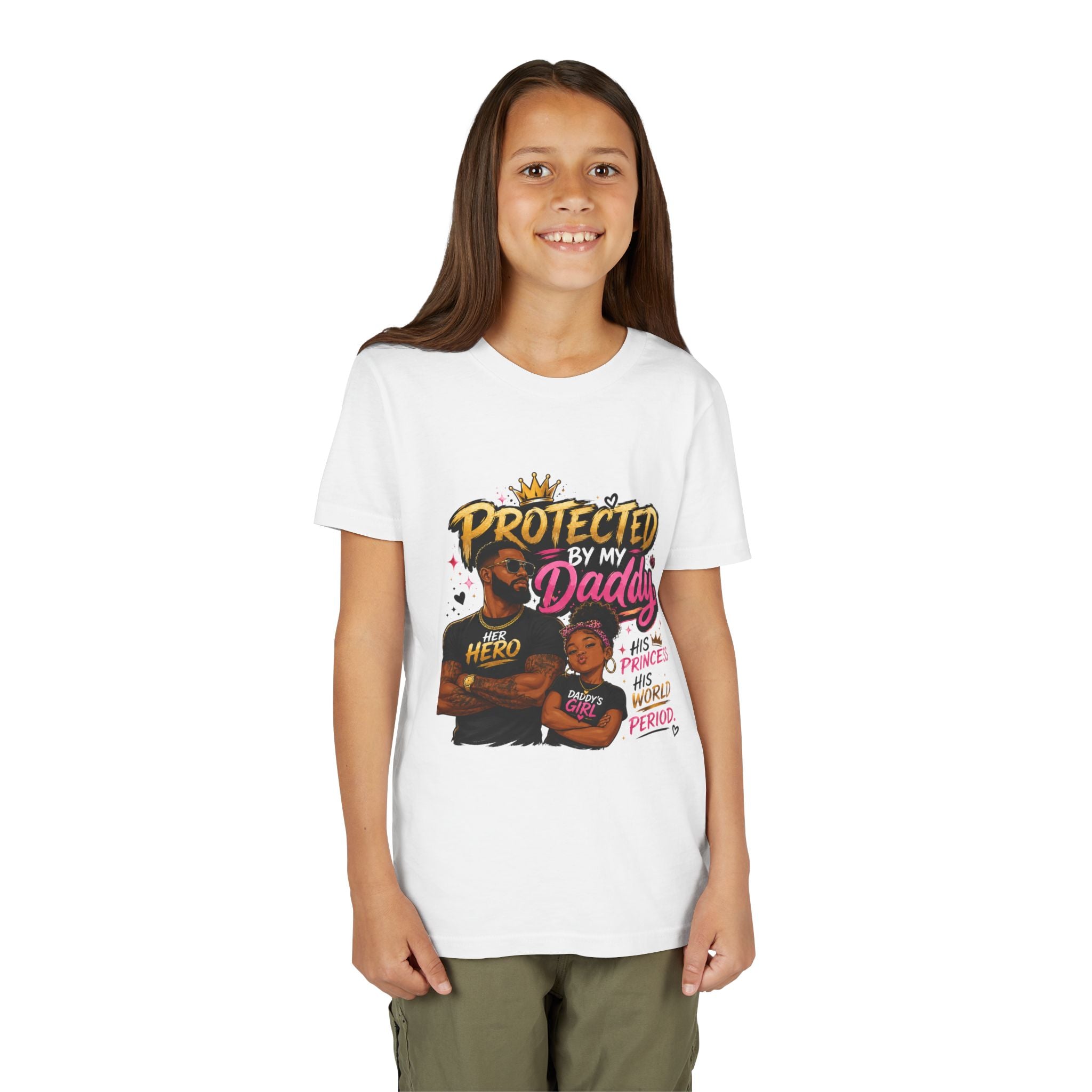 Daddy & Me Youth Tee — "Protected by My Daddy" Father-Daughter Graphic Shirt