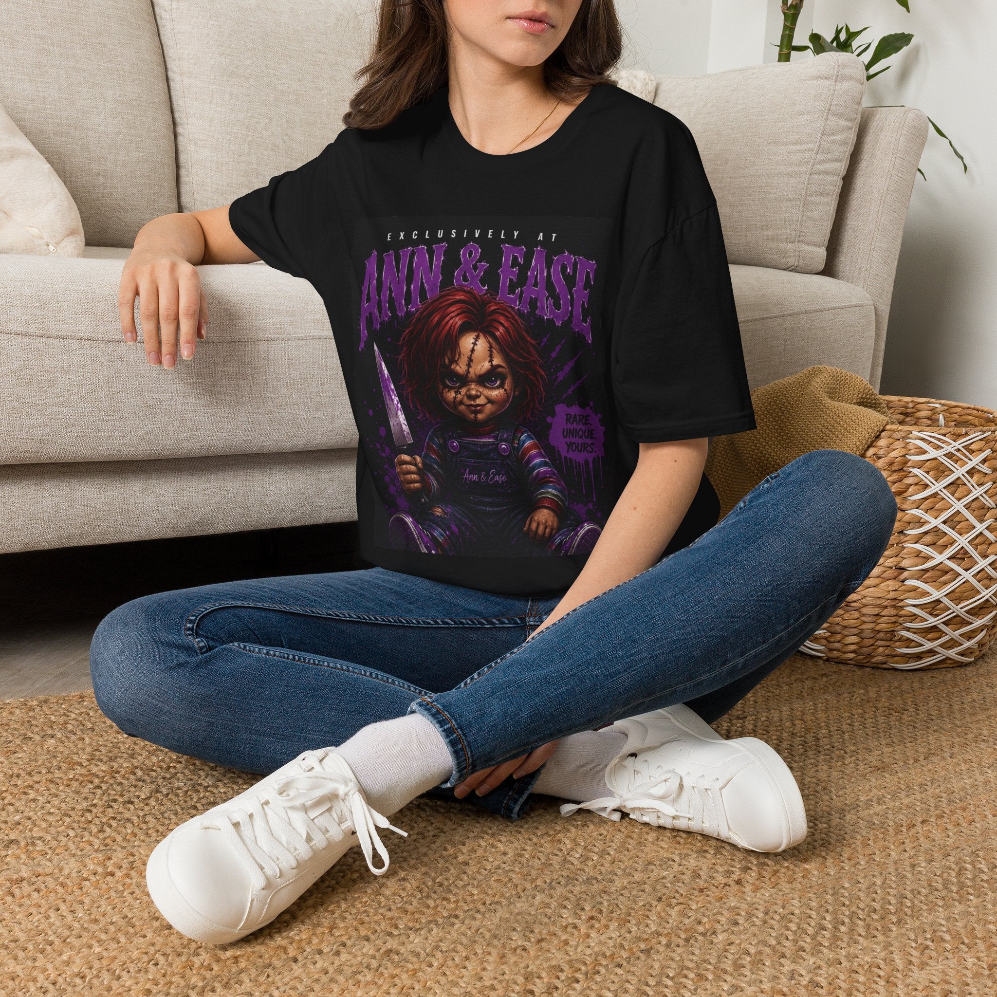 Chucky Horror Movie T-Shirt — "Ann & Ease" Retro Killer Doll Graphic Tee