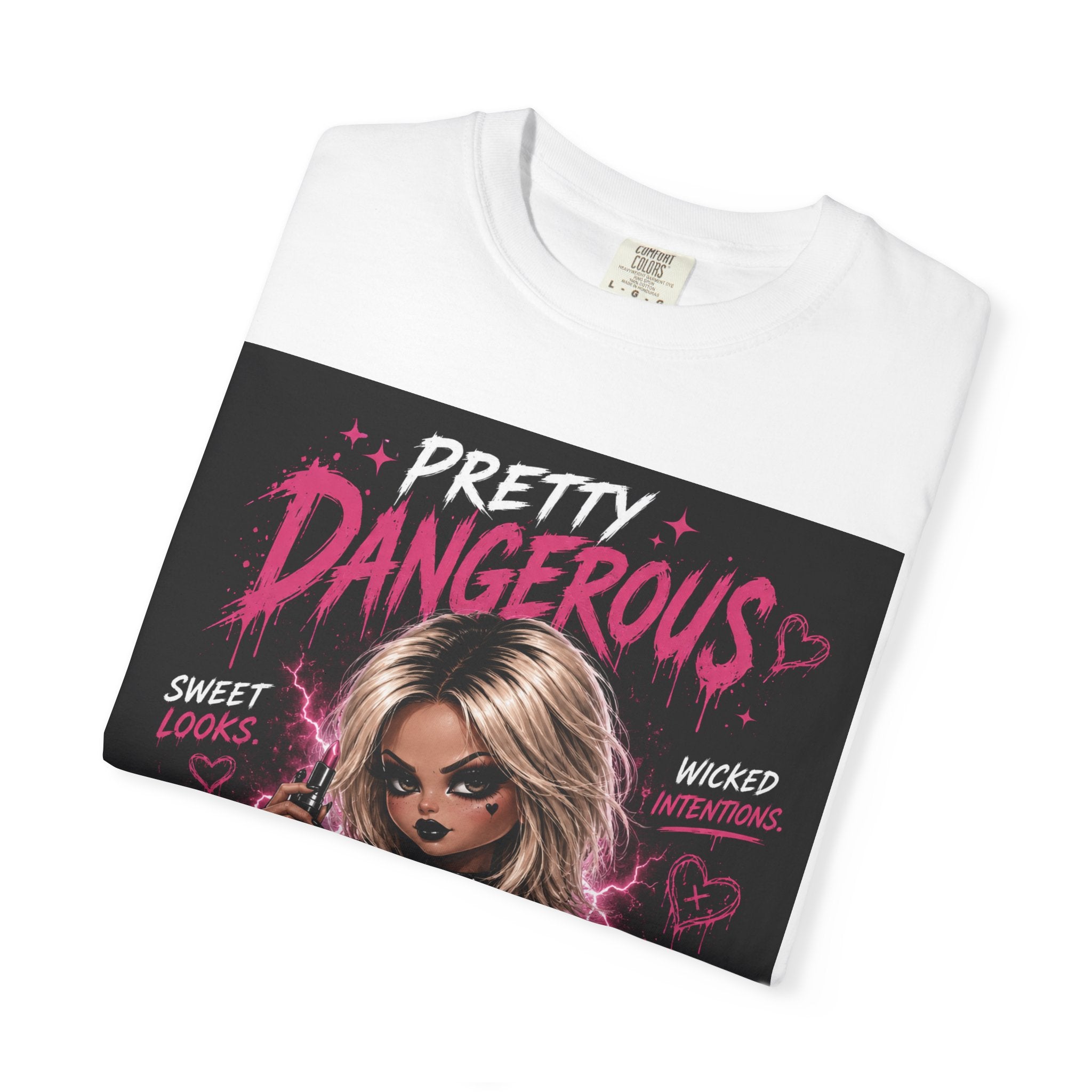 Graphic Tee — “Pretty Dangerous / Cute But Cursed” Gothic Valentine T-Shirt