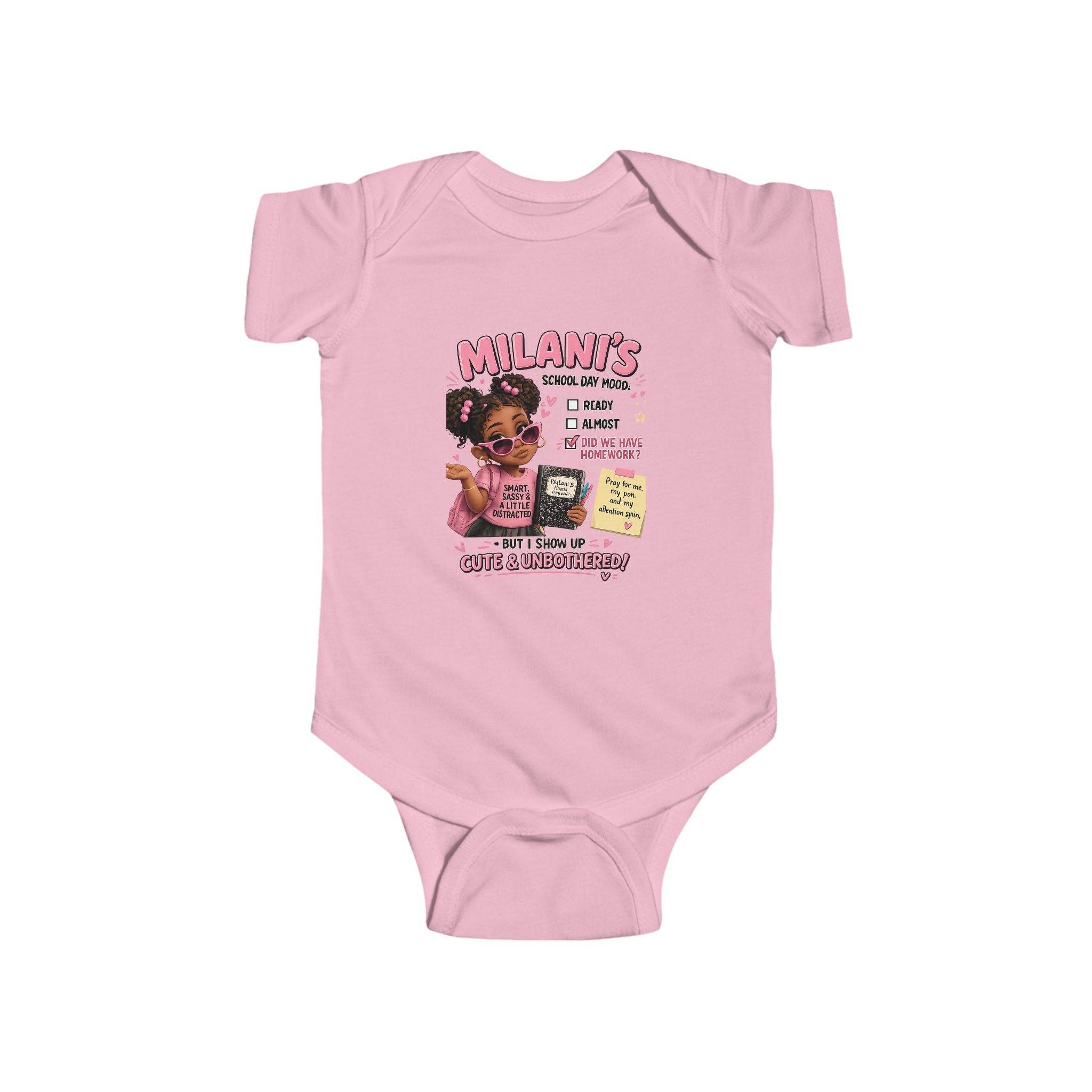 Personalized "Milani's School Days" Infant Bodysuit – Cute Back-to-School Baby Onesie