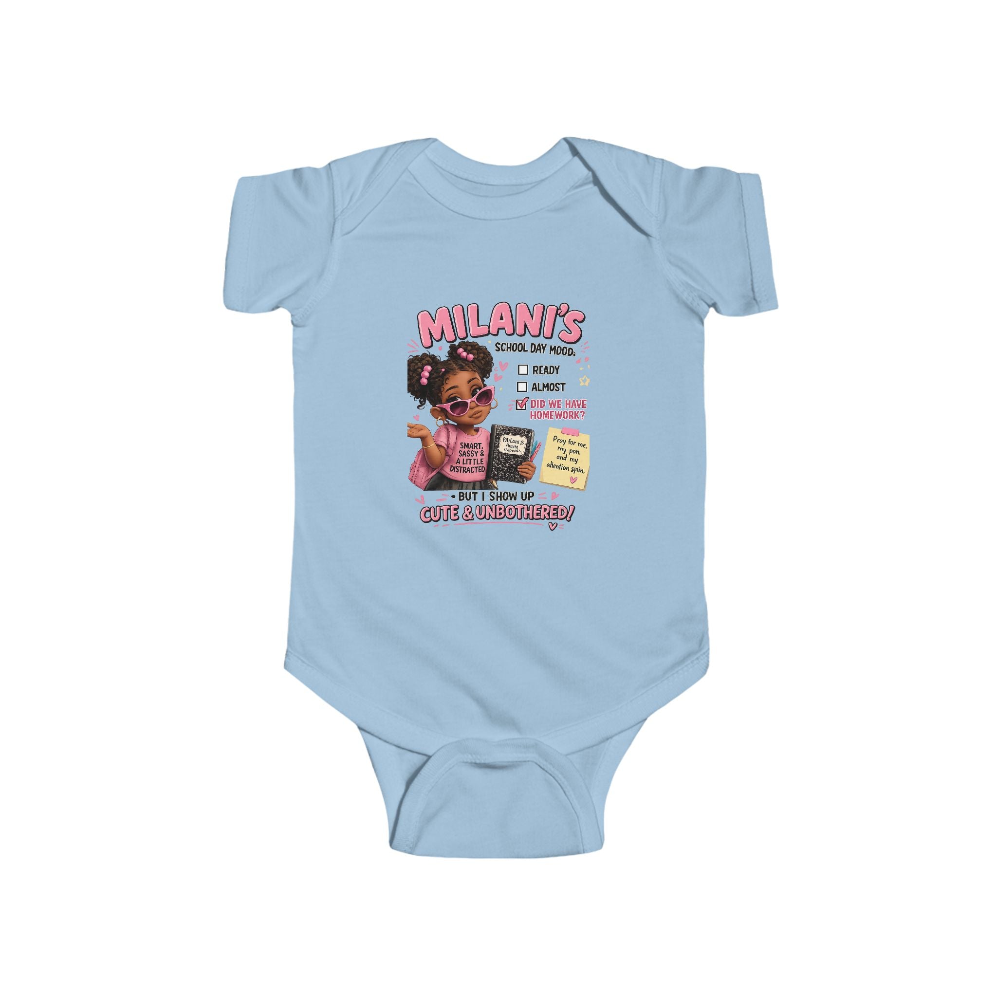Personalized "Milani's School Days" Infant Bodysuit – Cute Back-to-School Baby Onesie