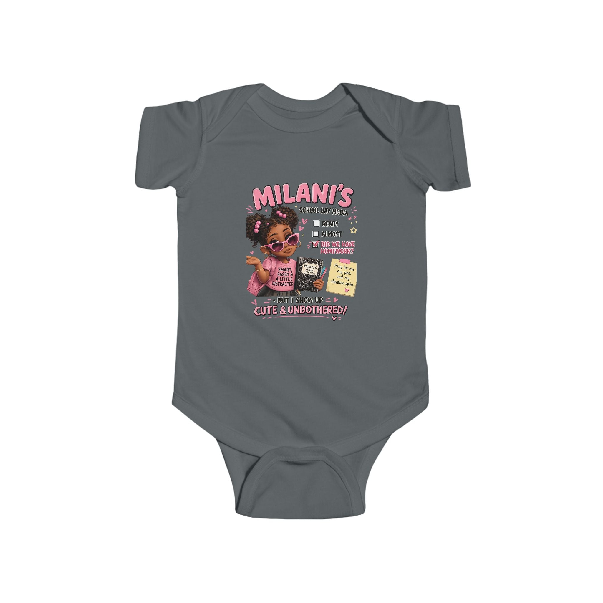 Personalized "Milani's School Days" Infant Bodysuit – Cute Back-to-School Baby Onesie