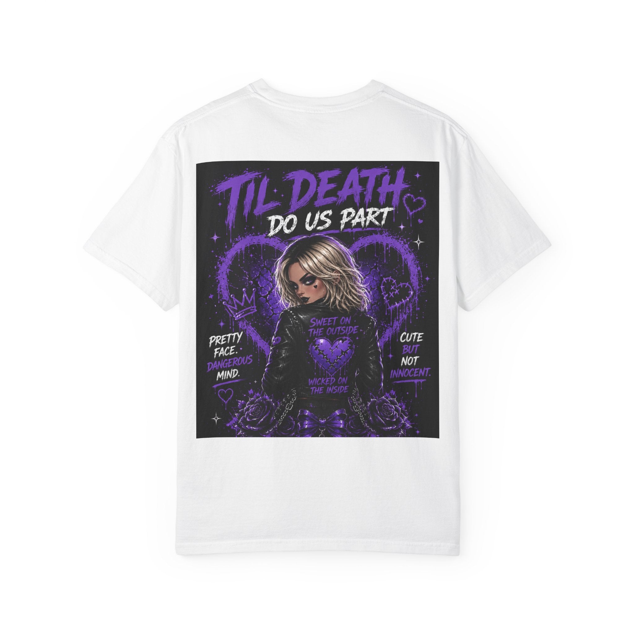 Pretty Dangerous "Cute But Cursed" T-Shirt — Gothic Purple Graphic Tee