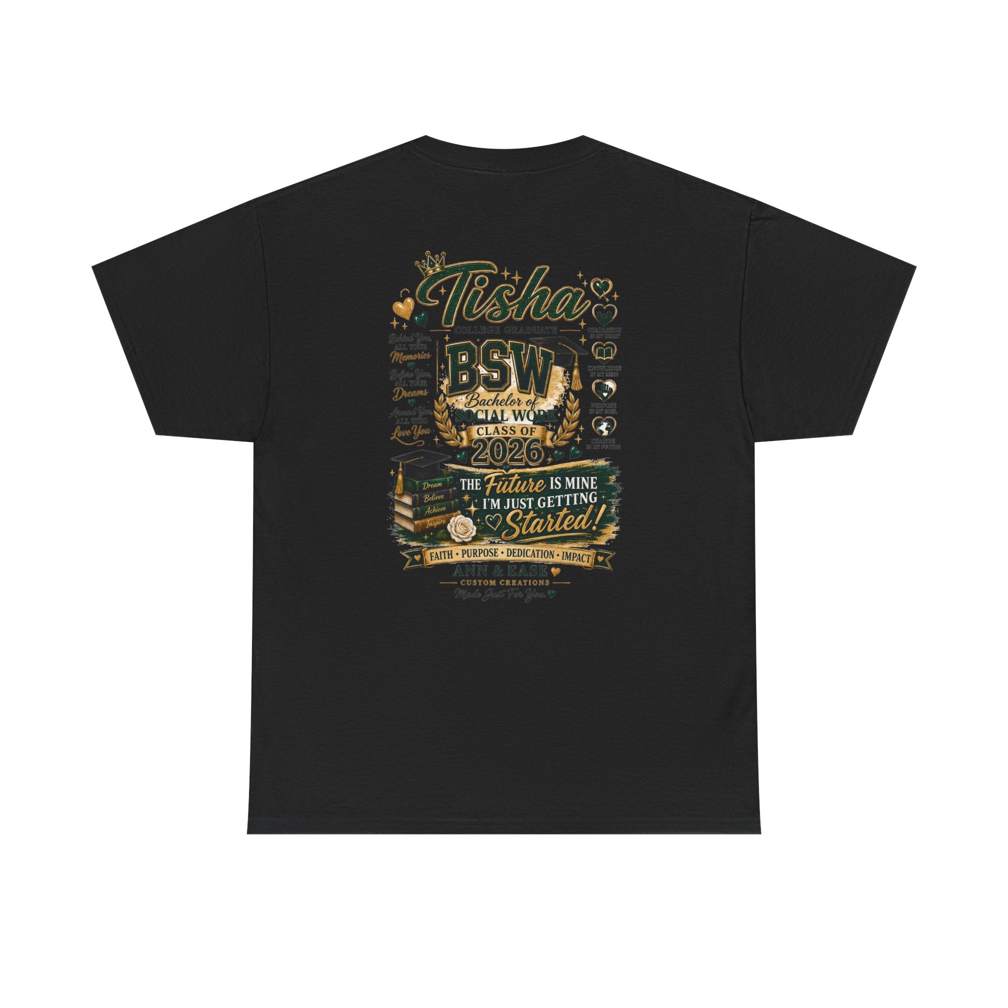 BSW Graduation T‑Shirt — "She Did It!" Personalized 2026 Social Work Grad Tee