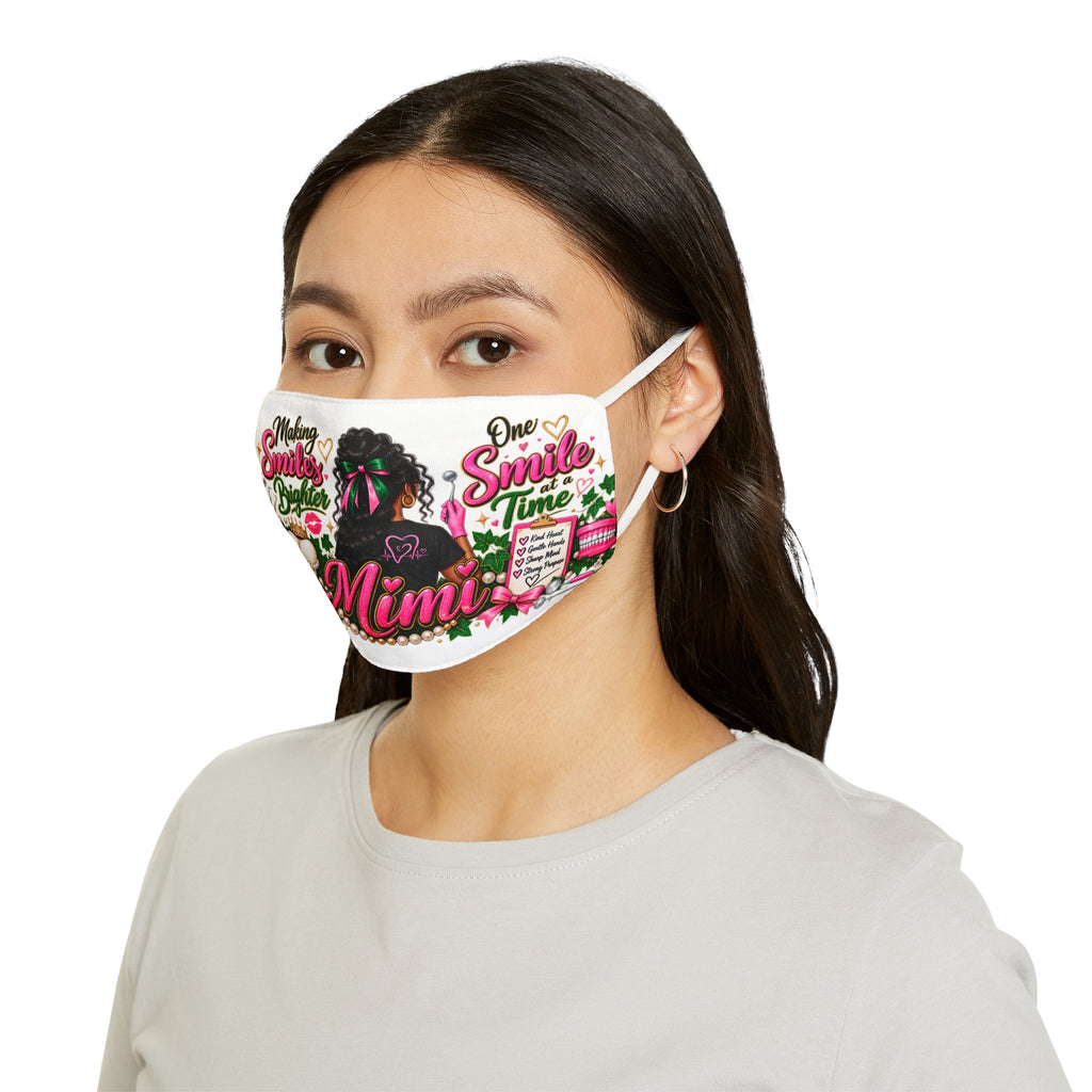 Mimi Floral Smile Polyester Face Mask — Adjustable Snug-Fit