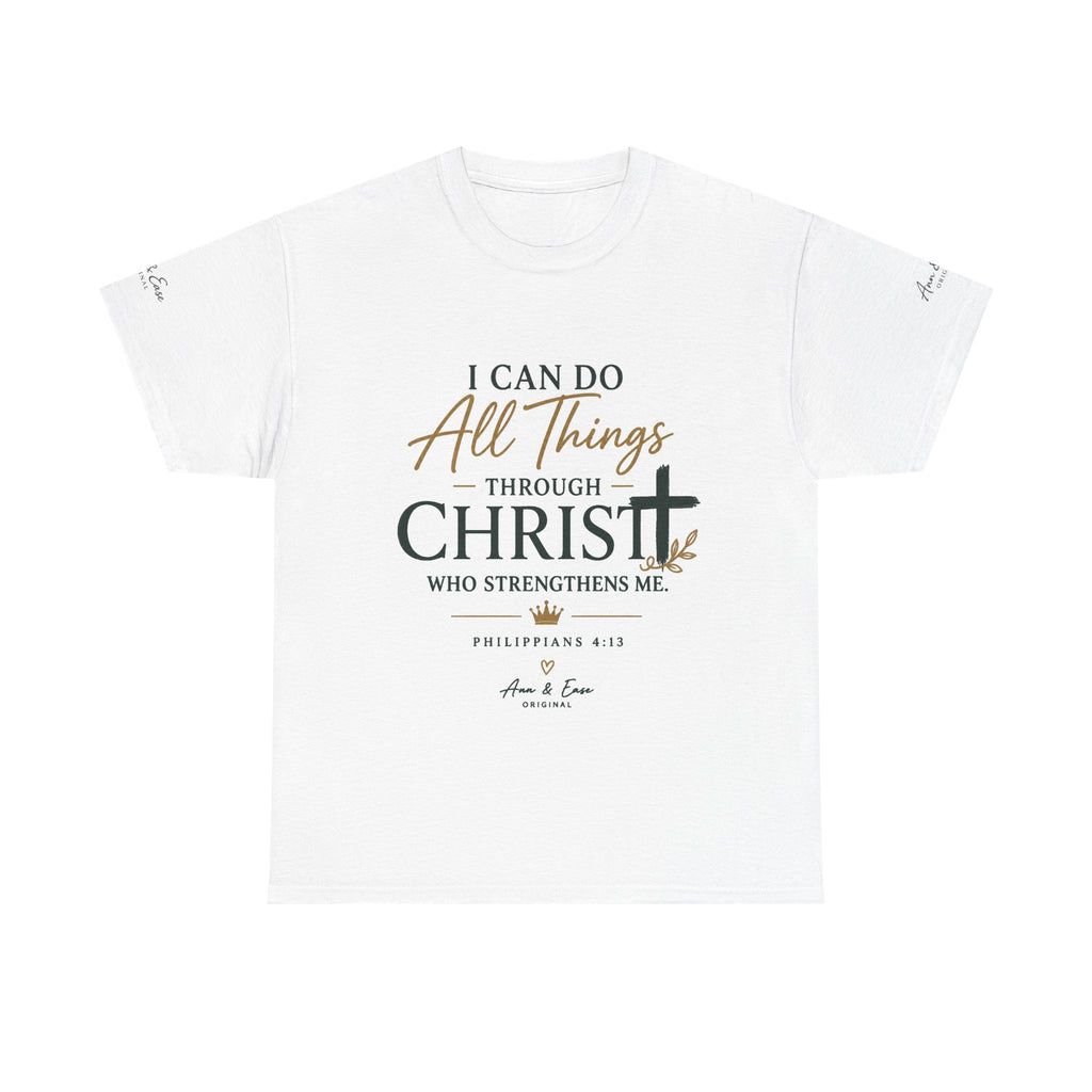 Camiseta de Fe Cristiana — Camiseta Inspiradora con la Escritura “Todo lo puedo en Cristo que me fortalece”
