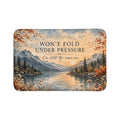 Inspirational Mountain Lake Bath Mat Set – "Won't Fold Under Pressure" 3-Piece Bathroom Rug