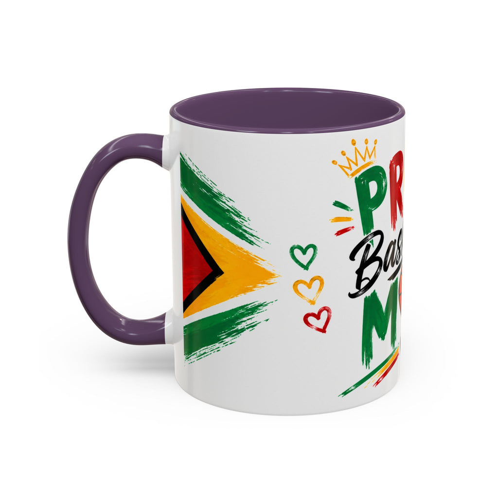Proud Basketball Mom Accent Coffee Mug – Colorful Heart & Basketball Design (11/15oz)