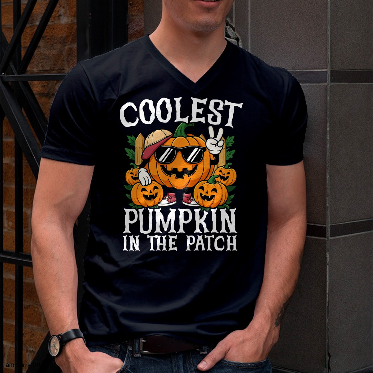 Camiseta de Halloween para niños y niñas con el diseño "The Coolest Pumpkin In The Patch" - Camiseta/Hoodie unisex de Halloween - NGHL00 (SKUT-2010HALLOWEEN-01)