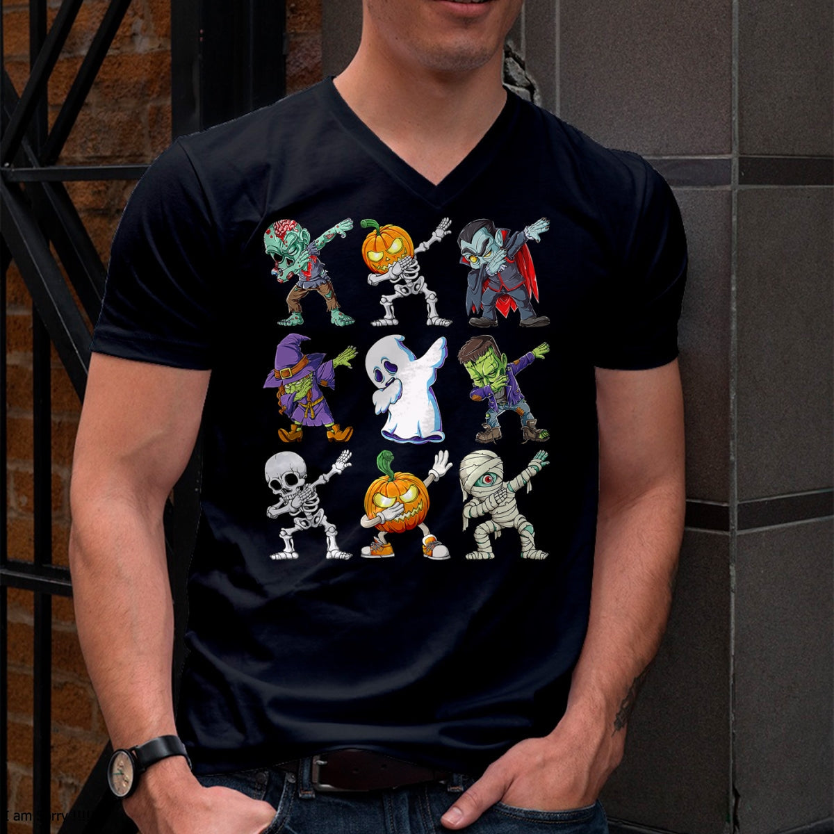 Camiseta de Halloween para niños con estampado de esqueleto, zombi, calabaza, momia y dabbing - Camiseta/Sudadera unisex de Halloween - NGHL00
