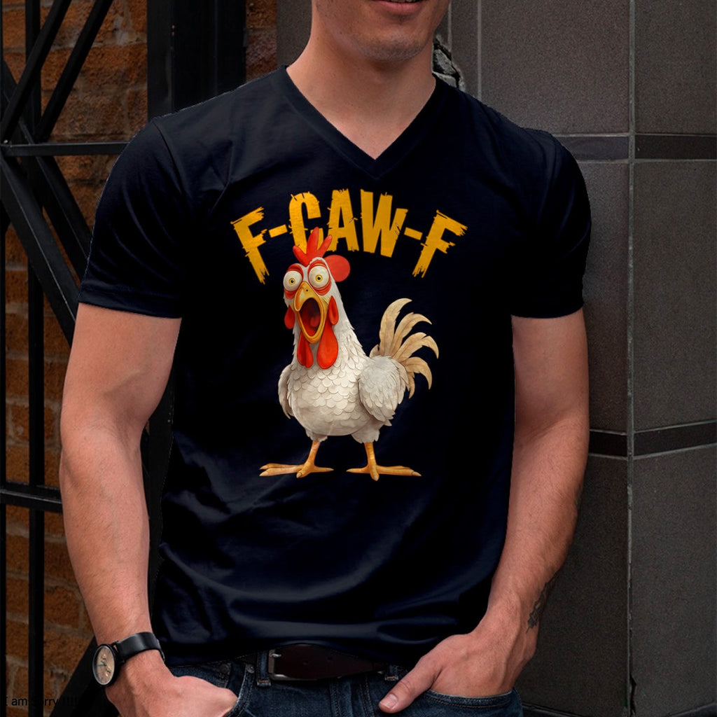 Divertida camiseta retro con juego de palabras de pollo "F-Awk-F" y gallo "F-Caw-F" - Camiseta/sudadera con capucha unisex de Halloween - NGHL00 (SKUT-1810HALLOWEEN-01)