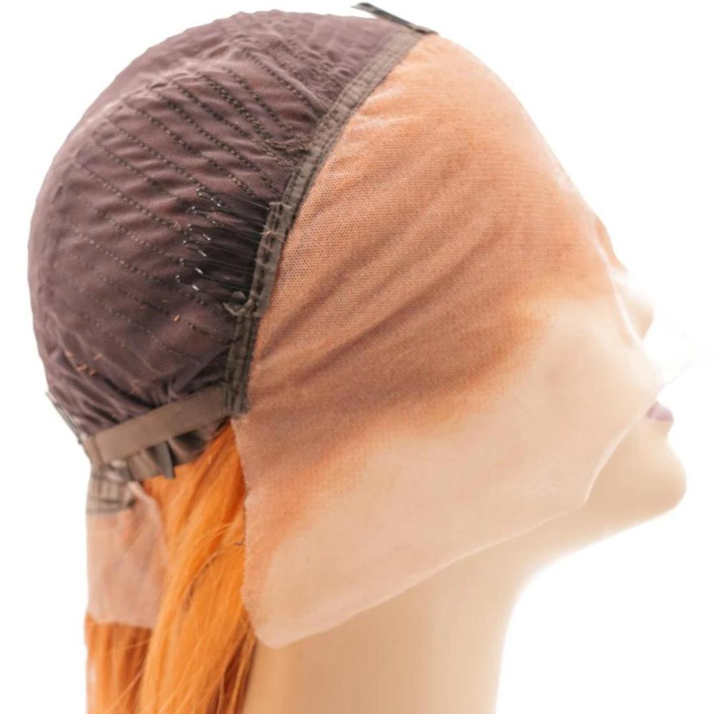 Peluca Bob de Cabello Humano 100% Cinnamon, Encaje Frontal Transparente 13x4