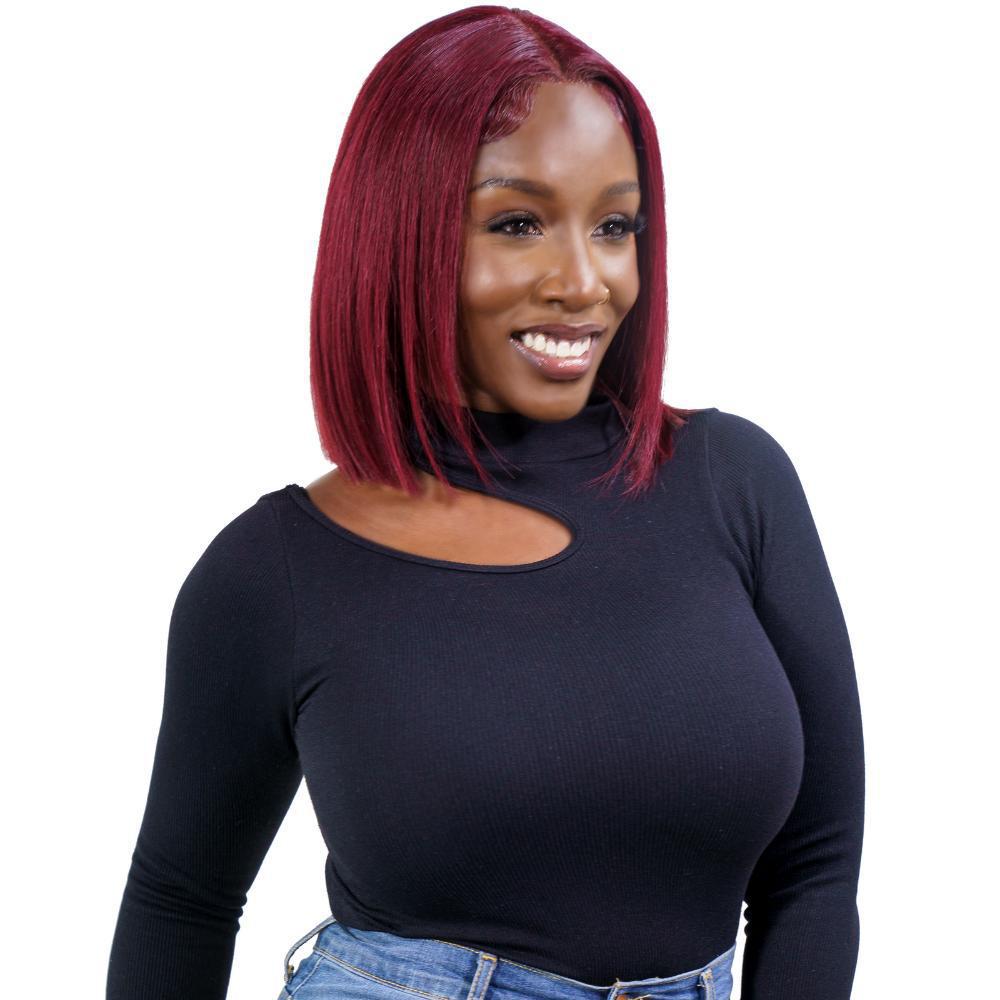 Peluca Bob de Cabello 100% Humano Cherry de Encaje Frontal Transparente 13x4